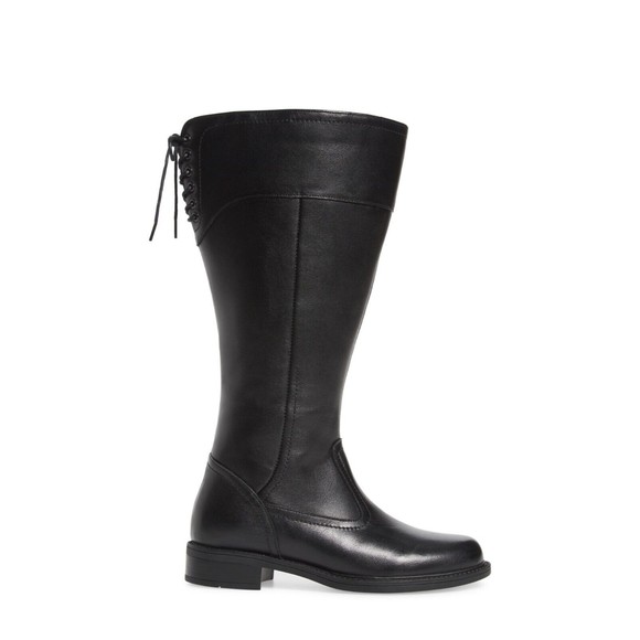 David Tate Womens Black Leather Round Toe Vermont  Knee High Boots Wide Calf 7 - Picture 1 of 8